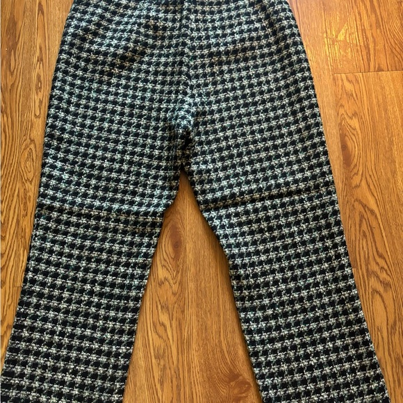 Zara plaid black , cream and green pants - Picture 3 of 12